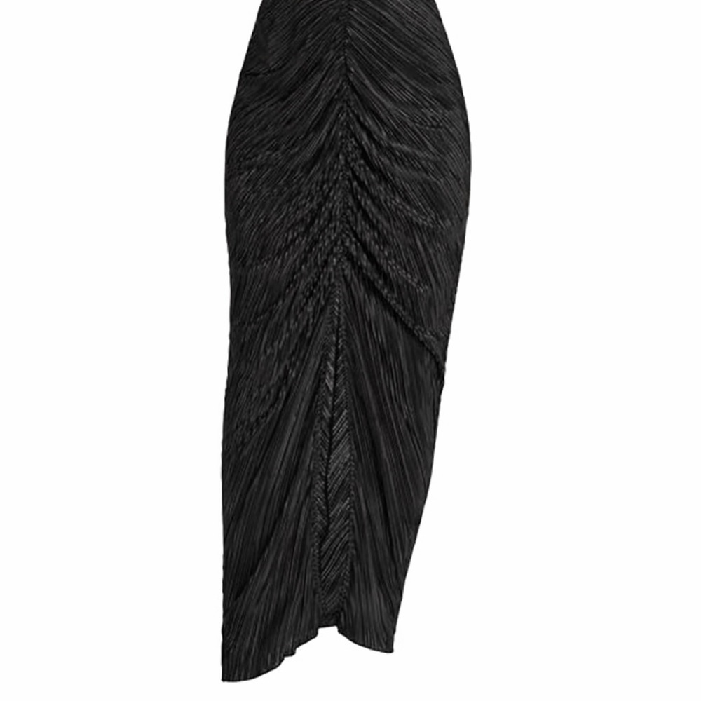Good American Always Fit Plissé Maxi Coverup Skirt Black Sz 5/6 (2X/3X) Vacation - Picture 2 of 10